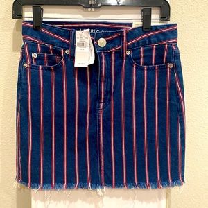 American Eagle Jean Skirt-Red & White striped. NWT